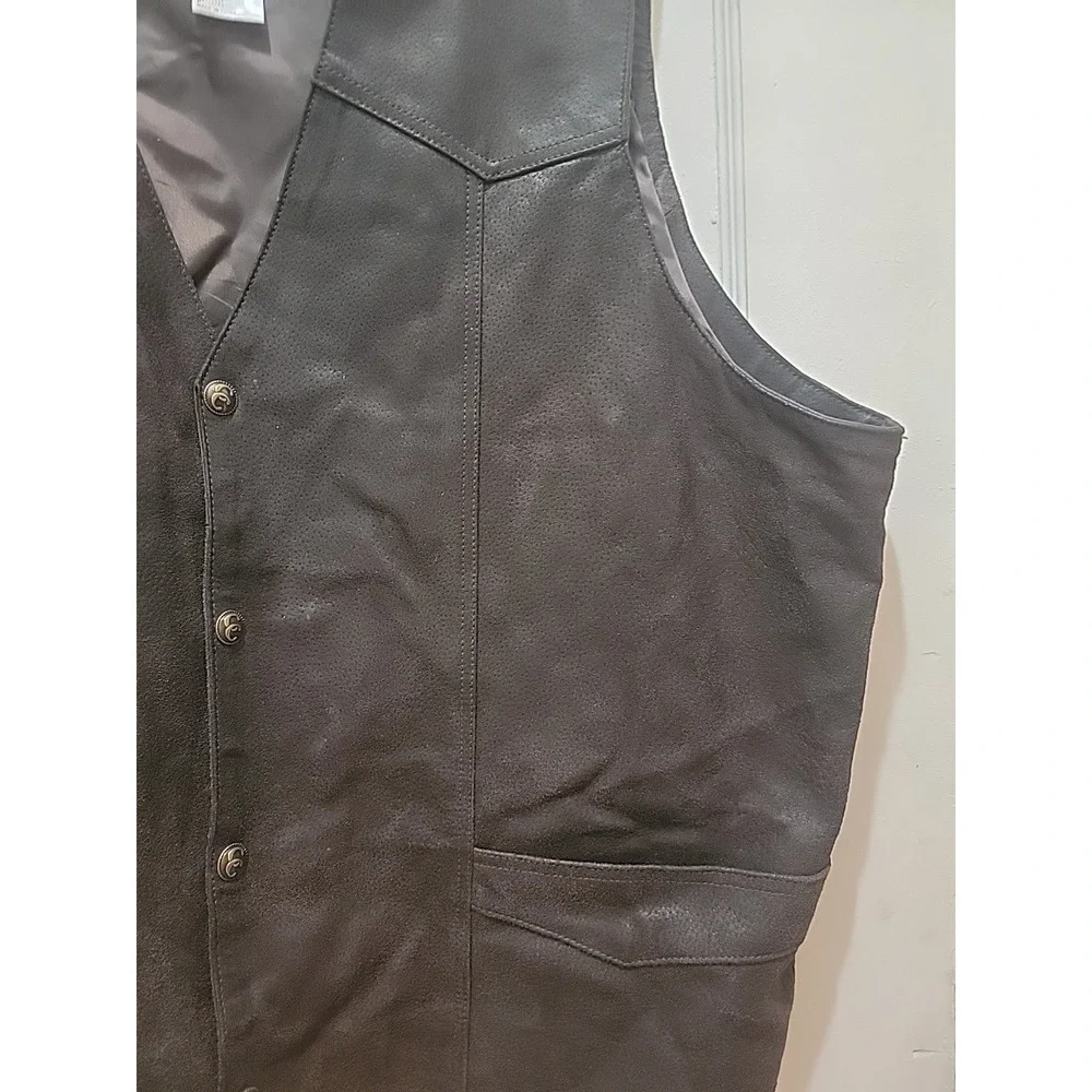 Cripple Creek Mens Vest 4XL Genuine  Leather Western Cowboy Brown New W/O Tags
